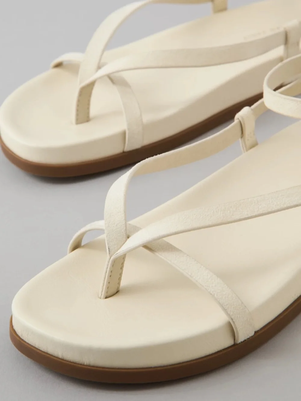 AE Skinny Strap Sandal: Cream , Beige, off white